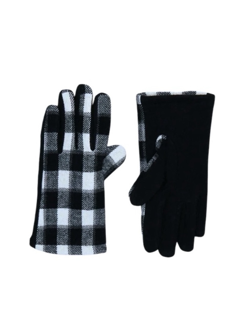 Time And Tru Winter White Plaid Fashion Gloves